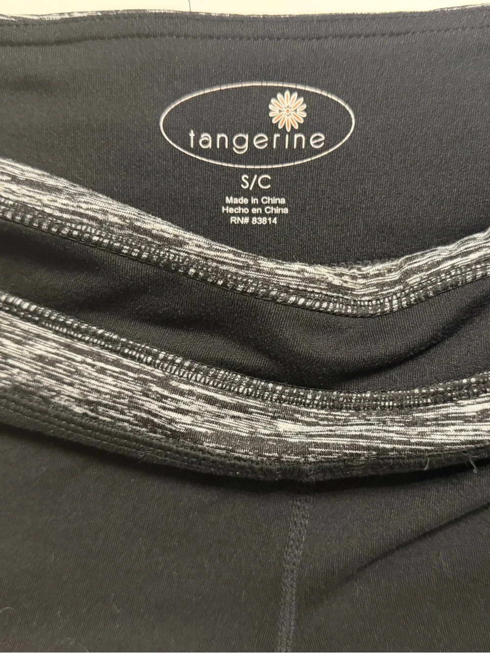 Tangerine Womens 2pc Tracksuit Set Full Zip Pockets Stretch S Black Gray Black
